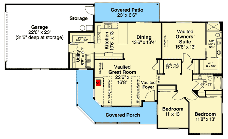 Plan 72895DA: Appealing Ranch House Plan - Floor Plan - Main Level - Country, Ranch