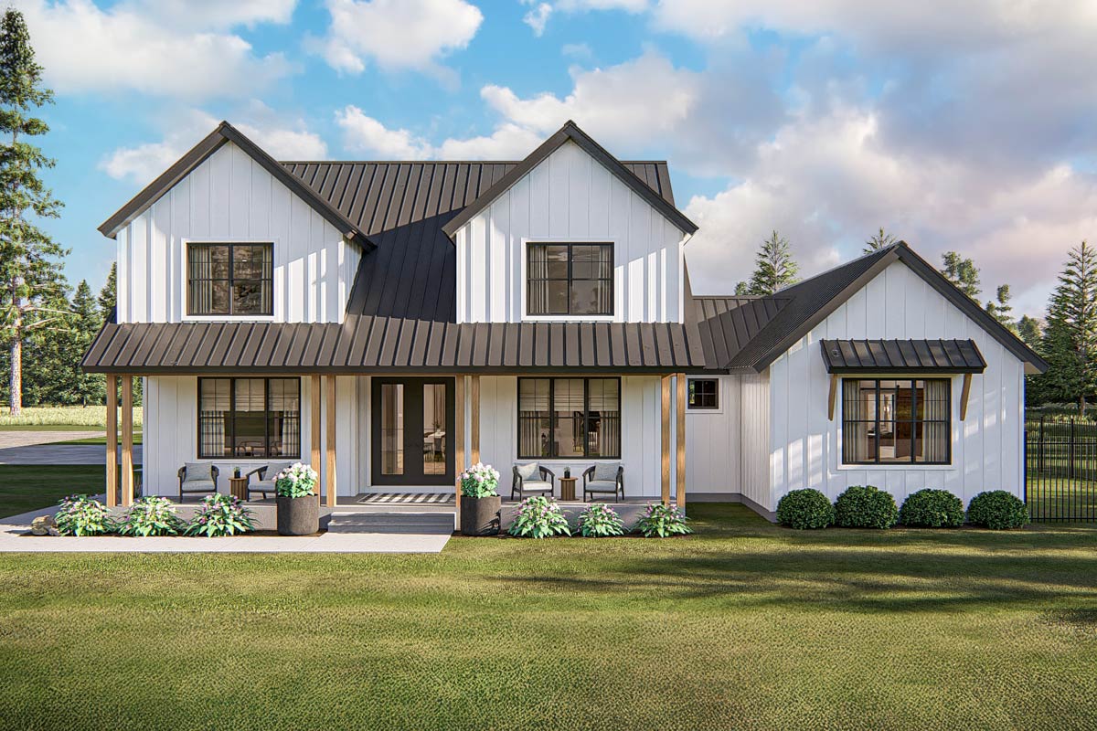 Plan 62696DJ: Two-Story Modern Farmhouse with Main Level Master and ...