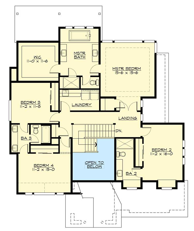 Plan 23711JD: Three Level Northwest House Plan - Floor Plan - 2nd Floor - Craftsman, Northwest