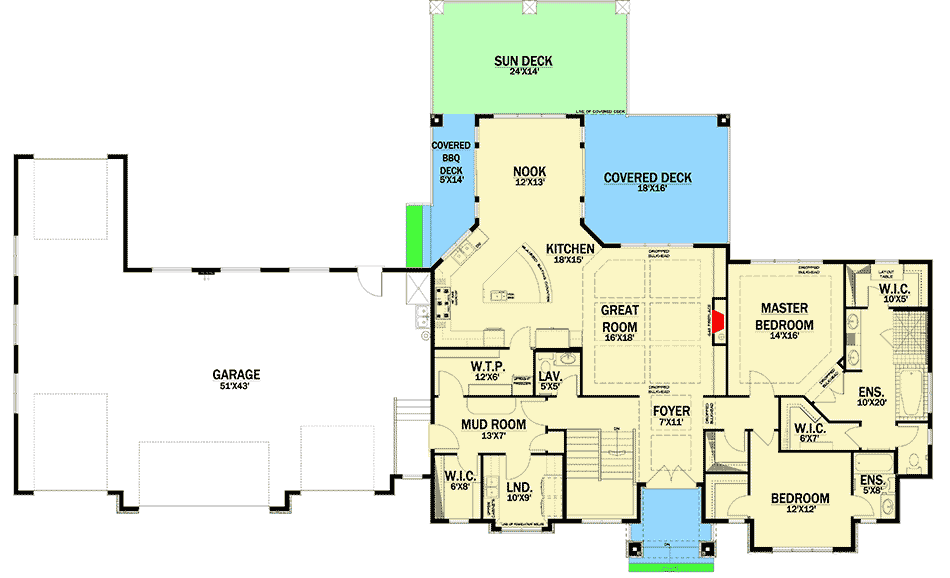 Plan 81694AB: Prairie Style House Plan with Optional Finished Lower Level - 2305 Sq Ft - Floor Plan - Main Level - Mountain, Northwest, Prairie