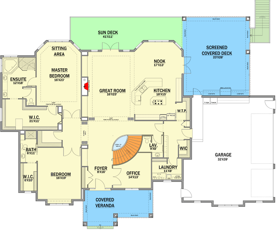 Plan 81697AB: Expandable One-Story House Plan With Dramatic Foyer - Floor Plan - Main Level - Craftsman, European, Traditional