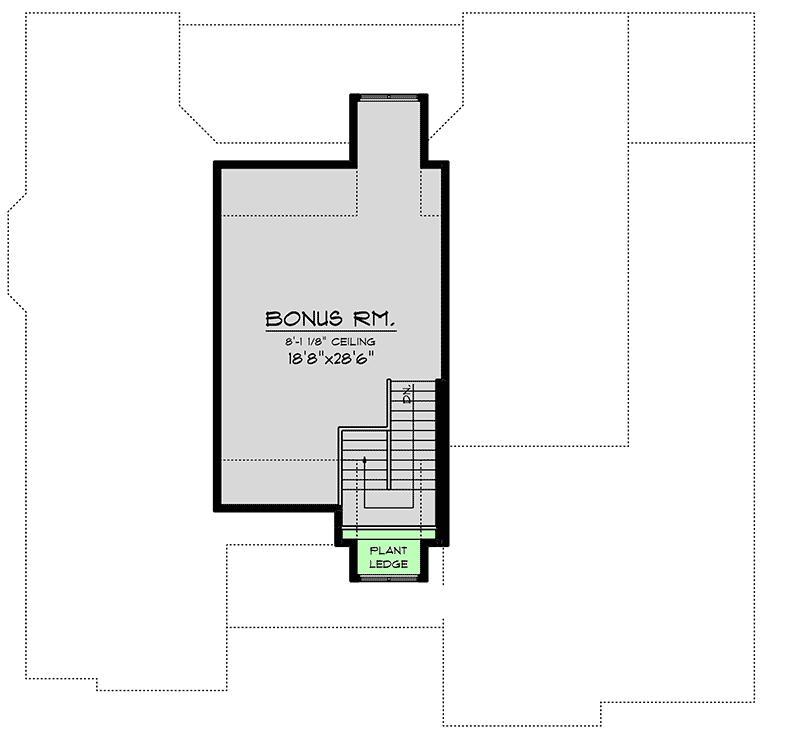 Plan 890053AH: Craftsman House Plan with Optional Bonus Space - Floor Plan - Bonus Level - Craftsman, Northwest, Ranch