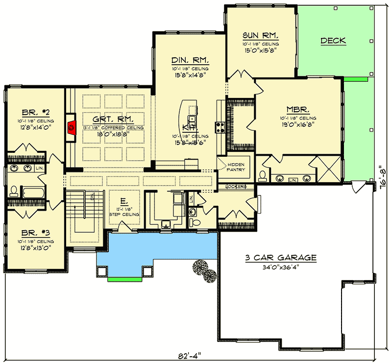 Plan 890059AH: Prairie Style Beauty - Floor Plan - Main Level - Northwest, Prairie