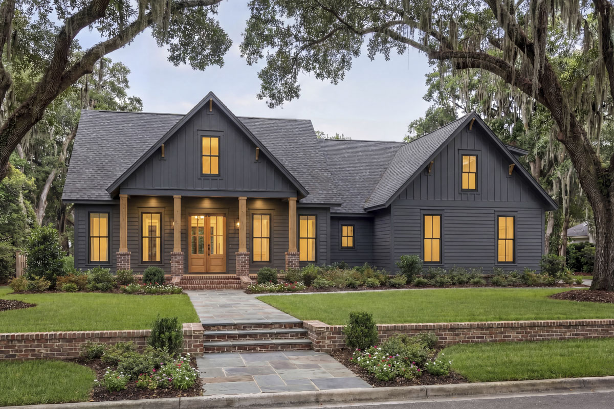 Blakish House sideA→ ＆ ←sideZ Plan 51772HZ: Exclusive Farmhouse with Bonus Room and Side Load