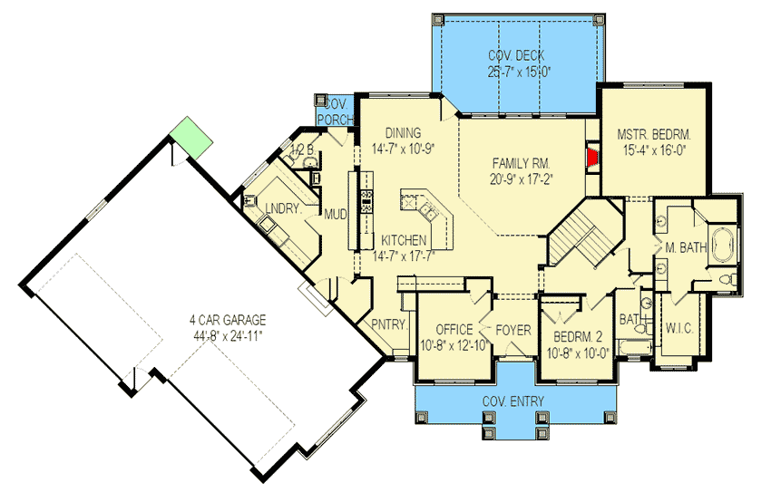 Plan 290035IY: Craftsman House Plan with Two to Six Bedrooms - Floor Plan - Main Level - Craftsman, Northwest