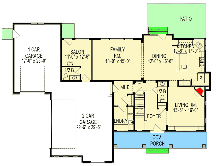 Plan 290044IY: Craftsman with Optional Finished Lower Level - Floor Plan - Main Level - Craftsman, Northwest