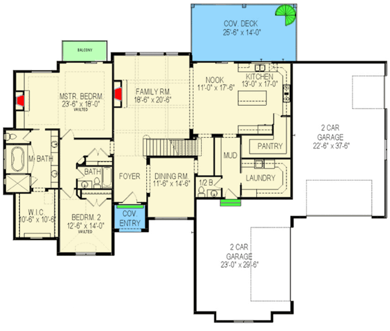 Plan 290055IY: Impressive European House Plan - Floor Plan - Main Level - European, French Country