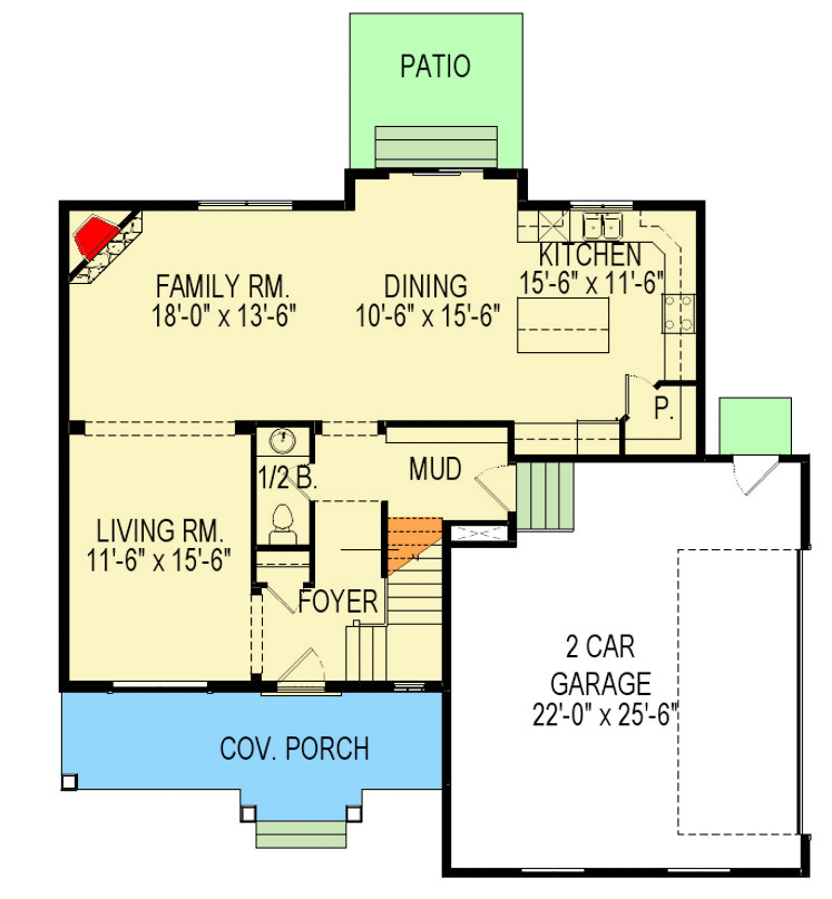 Plan 290071IY: Traditional House Plan with Open Layout - Floor Plan - Main Level - New American, Northwest, Traditional