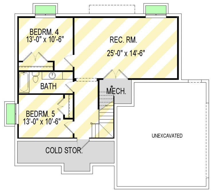 Plan 290071IY: Traditional House Plan with Open Layout - Floor Plan - Lower Level - Optionally Finished Basement - New American, Northwest, Traditional