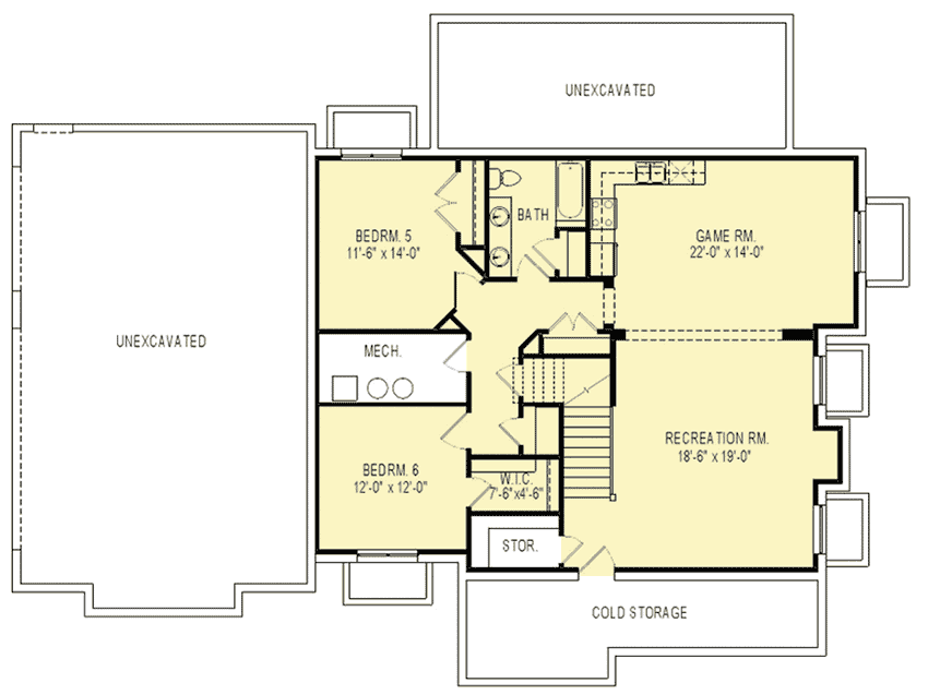 Plan 290078IY: Craftsman House Plan with the Potential for Six Bedrooms - Floor Plan - Optional Lower Level - Craftsman, Northwest