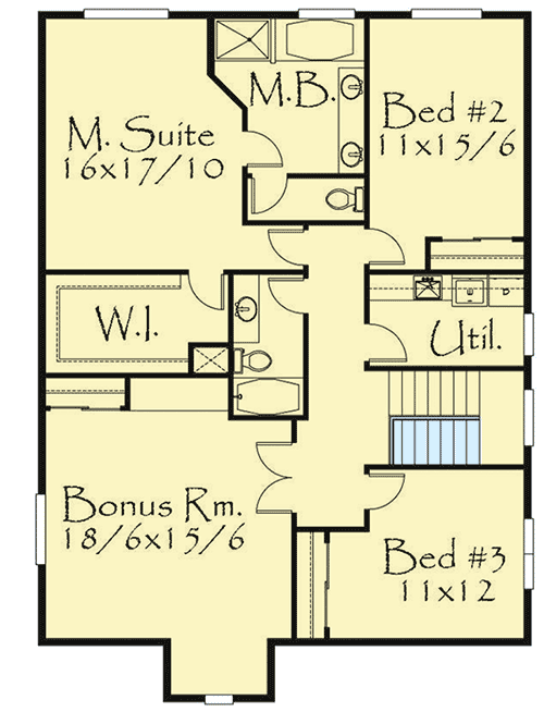 Plan 85221MS: Rustic Curb Appeal - Bonus Room Included! - Floor Plan - 2nd Floor - Bungalow, Craftsman, Northwest