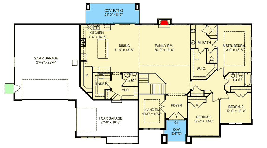 Plan 290088IY: Prairie Modern House Plan - Floor Plan - Main Level - Modern, Prairie
