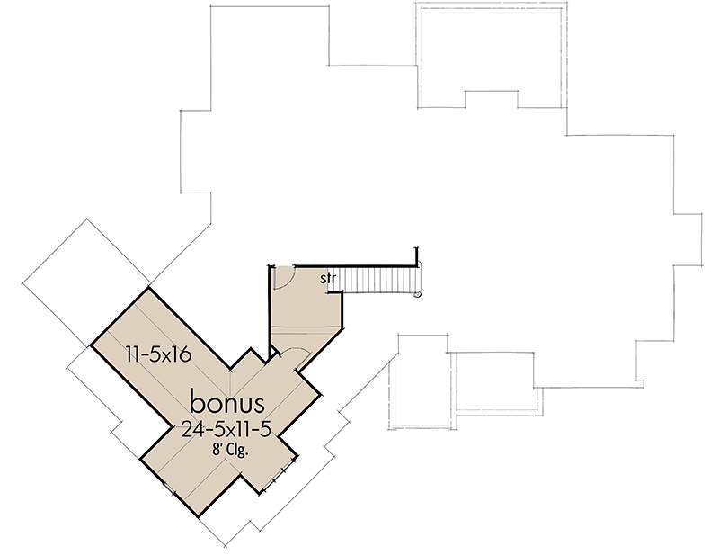 Plan 16899WG: Country Craftsman with Bonus Over Garage - Floor Plan - Bonus - Country, Craftsman, European, New American, Northwest