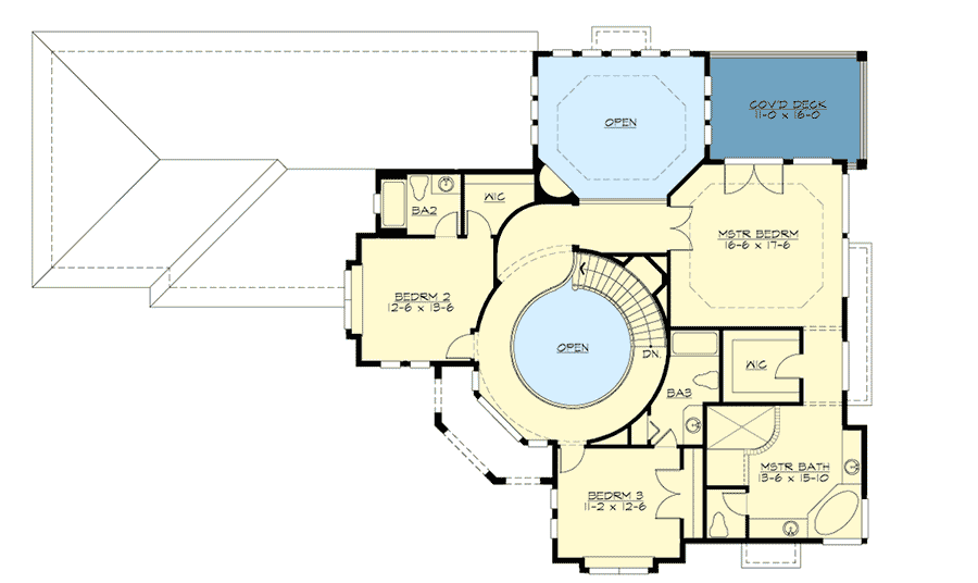 Plan 23738JD: Three Levels of Living Space - Floor Plan - Second Level - Mediterranean, Northwest