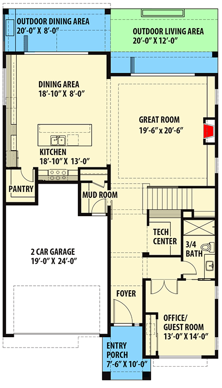 Plan 737022LVL: Coastal Contemporary House Plan - Floor Plan - Main Level - Contemporary, Northwest