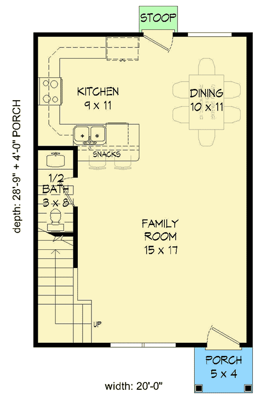Plan 68522VR: Compact and Economical - Floor Plan - Main Level