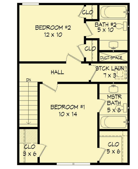 Plan 68522VR: Compact and Economical - Floor Plan - 2nd Floor