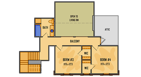 Plan 510020WDY: Southern House Plan with First Floor Master - Floor Plan - 2nd Floor - Country, European, Southern, Traditional