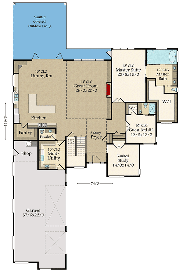 Plan 85243MS: Exclusive Modern Masterpiece with Bonus Room - Floor Plan - Main Level - Contemporary, Modern
