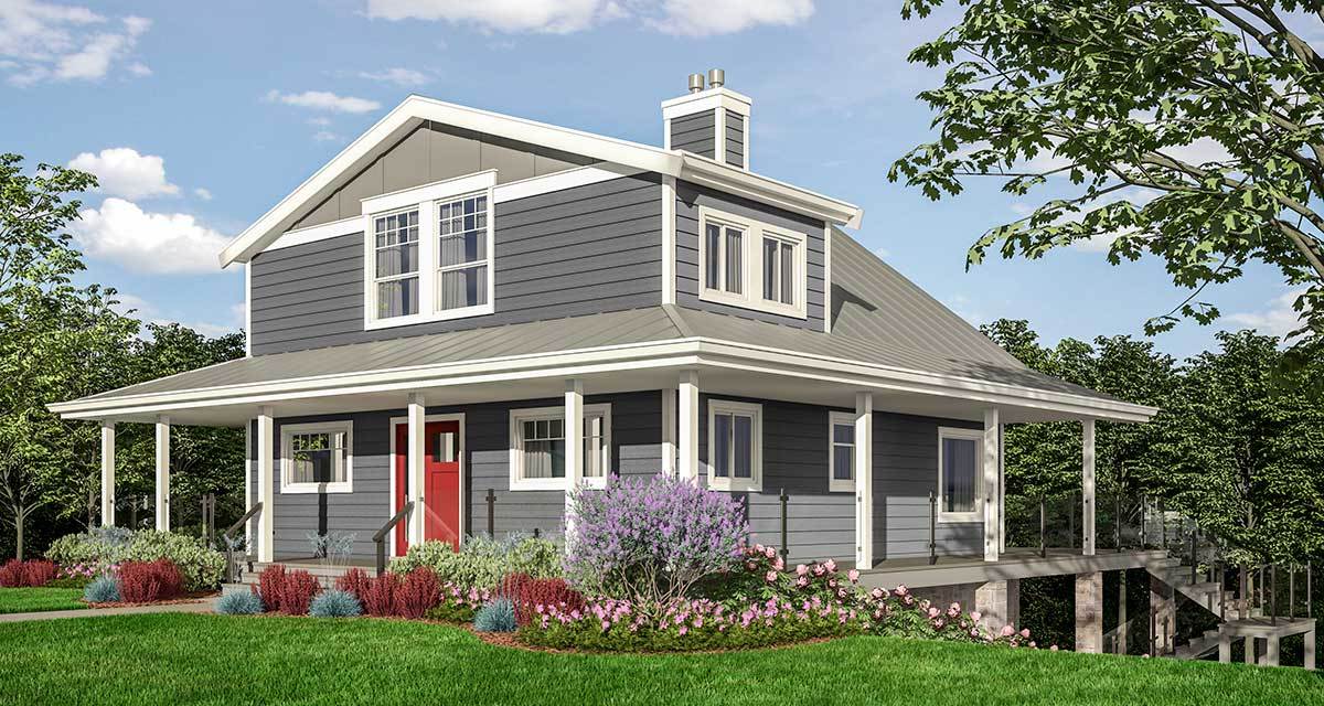 Country Farmhouse Plan with Wrap-Around Porch - 9844SW | Architectural ...