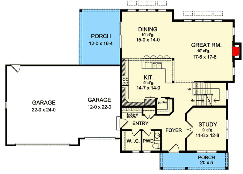 Plan 790006GLV: Exclusive 4 Bedroom Traditional House Plan - Floor Plan - Main Level - New American, Northwest, Traditional