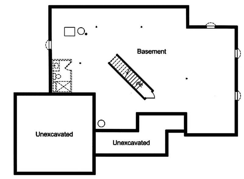 Plan 39272ST: Exciting European House Plan - Floor Plan - Basement Unfinished - European, Traditional