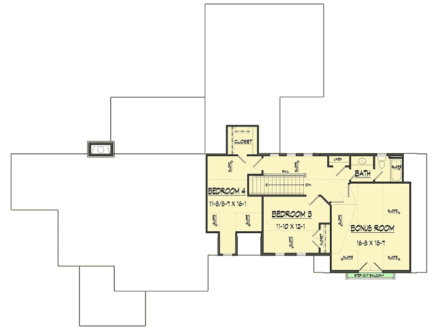 Plan 360015DK: Appealing Craftsman House Plan - Floor Plan - Second Level - Craftsman, Northwest
