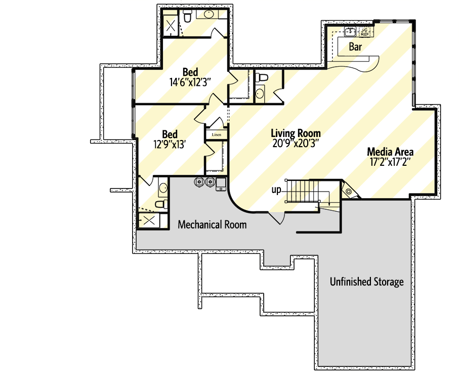 Plan 95051RW: European Craftsman House Plan with Optional Finished Lower Level - Floor Plan - Optional Lower Level - Craftsman, European, Northwest, Rustic