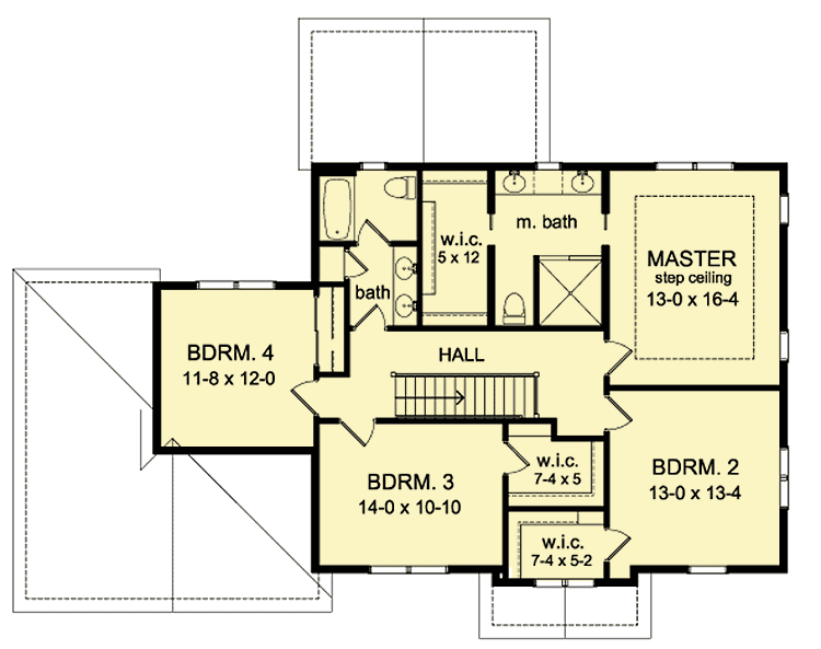 Plan 790018GLV: Inviting 4-Bedroom House Plan with Private Study - Floor Plan - 2nd Floor - Craftsman, Northwest, Traditional
