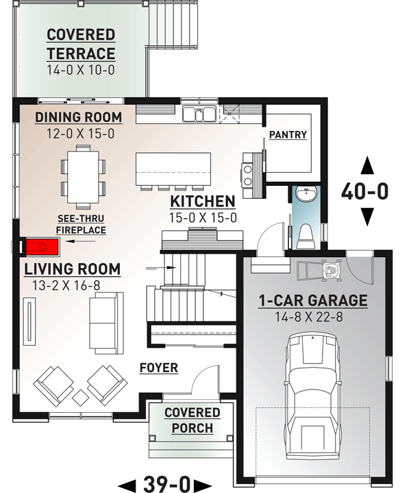 Plan 22531DR: Modern Meets Country Meets Craftsman House Plan - Floor Plan - Main Level - Country, Craftsman, Farmhouse, Northwest