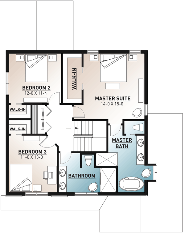 Plan 22531DR: Modern Meets Country Meets Craftsman House Plan - Floor Plan - Second Level - Country, Craftsman, Farmhouse, Northwest