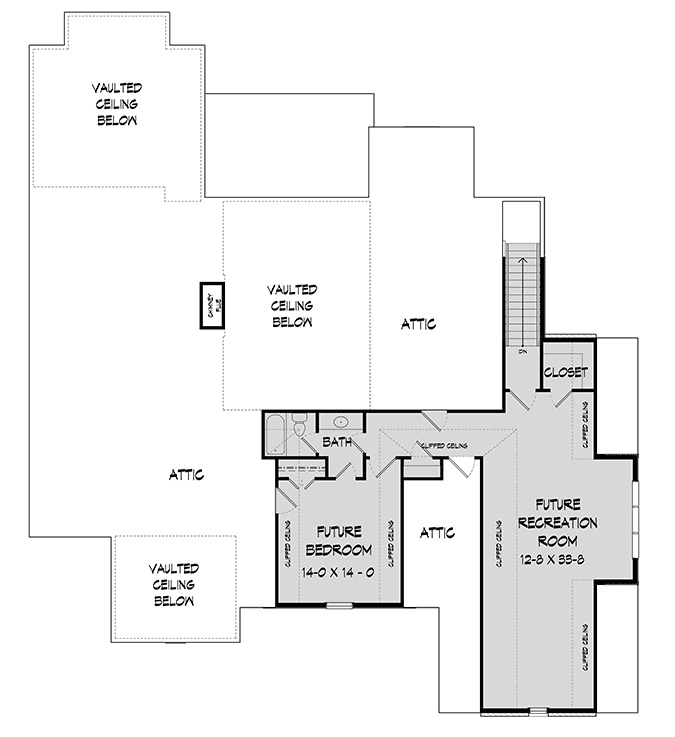 Plan 360021DK: Traditional 3-Bed Craftsman Home Plan with Bonus Expansion Level and 3-Car Garage - Floor Plan - Bonus Level - Craftsman, New American, Traditional