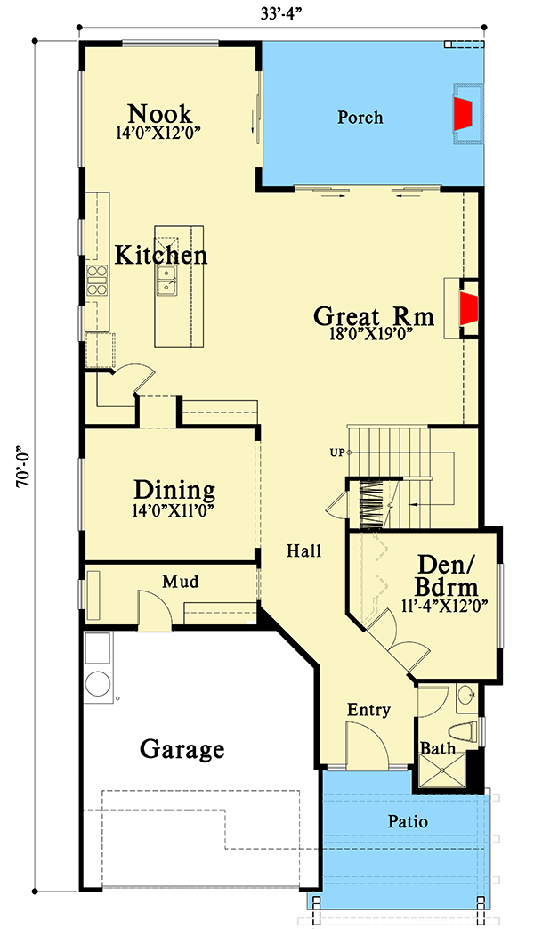 Plan 785005KPH: Modern 3-5 Bed House Plan with Second-Level Master - Floor Plan - Main Level - Contemporary, Modern, Northwest