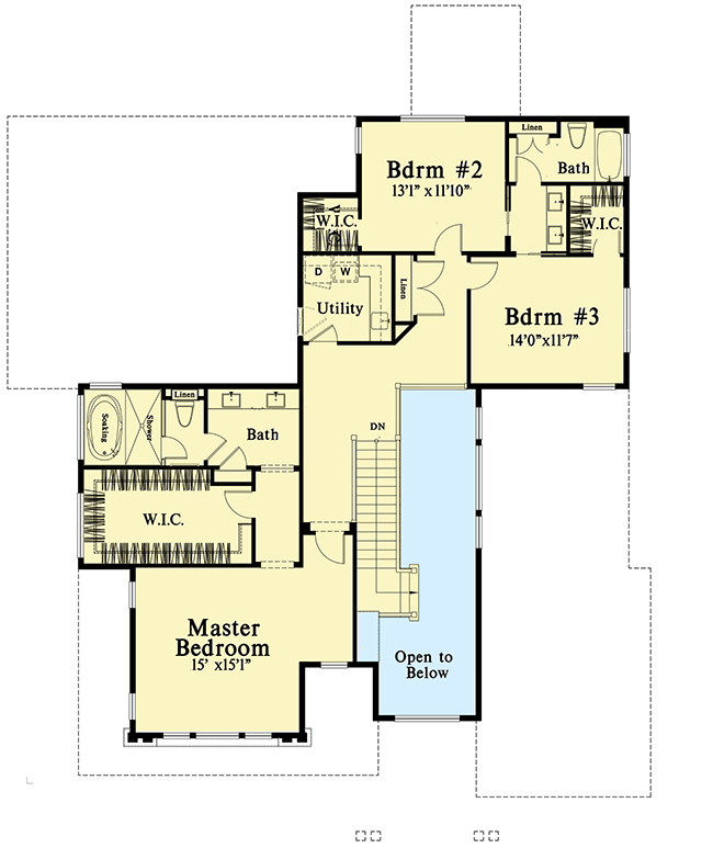 Plan 785012KPH: Craftsman Home Plan with Main Floor Guest Suite - Floor Plan - Second Level - Craftsman, Mountain, Northwest