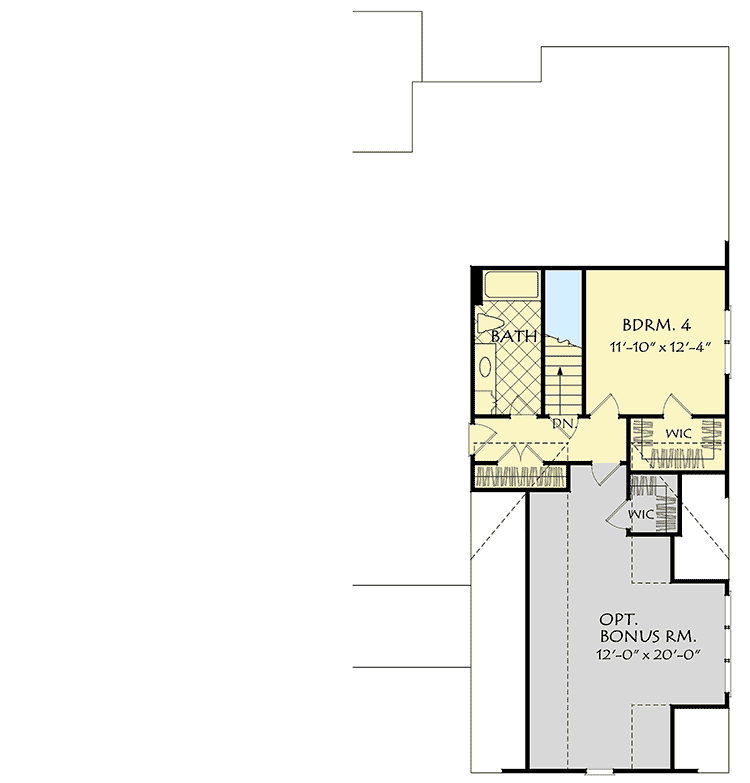 Plan 710018BTZ: 4-Bed House Plan with Forward-Facing Gables - Floor Plan - 2nd Floor - Country, Southern, Traditional