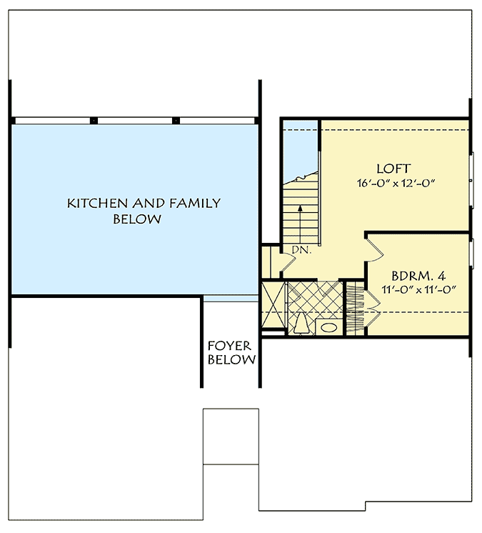 Plan 710050BTZ: 4-Bed House Plan with 3 Steep Gables - Floor Plan - 2nd Floor - Traditional