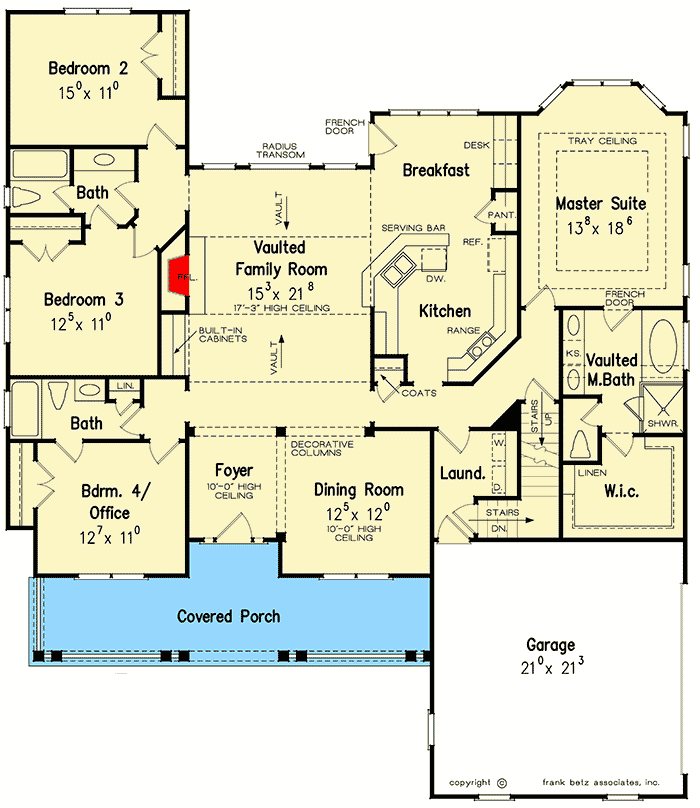 Plan 710074BTZ: Country Cottage with Built-Ins and Bonus - Floor Plan - Main Level - Cottage, Country, Traditional