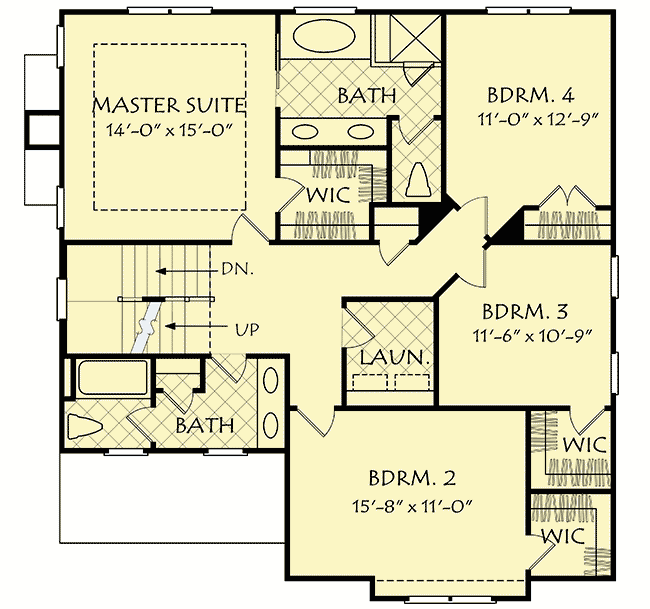 Plan 710096BTZ: Tidy Traditional House Plan with Optional Third Floor - Floor Plan - 2nd Floor - Traditional