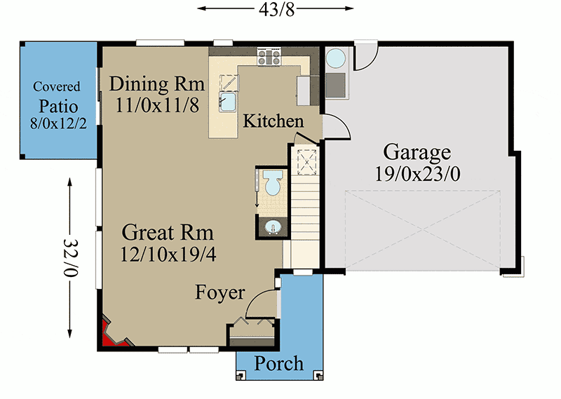 Plan 85288MS: 3-Bed Modern Farmhouse Plan with Front-Facing 2-Car Garage - Floor Plan - Main Level - Country, Craftsman, Farmhouse, New American