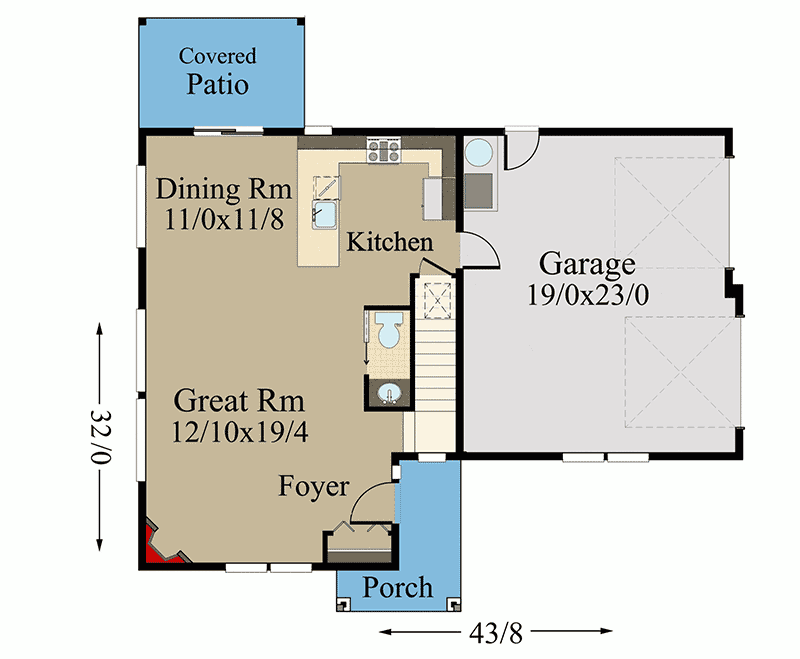 Plan 85289MS: 3-Bed Modern Farmhouse Plan with Side-Entry Garage - Floor Plan - Main Level - Country, Craftsman, Farmhouse, New American