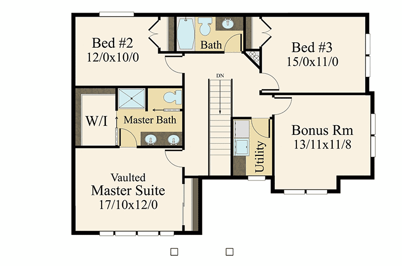 Plan 85289MS: 3-Bed Modern Farmhouse Plan with Side-Entry Garage - Floor Plan - 2nd Floor - Country, Craftsman, Farmhouse, New American