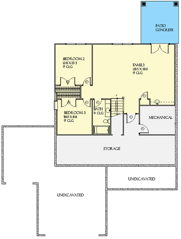 Plan 970079VC: New American Beauty with Walk-Out Basement - Floor Plan - Lower Level - Cottage, Country, Farmhouse, New American, Traditional