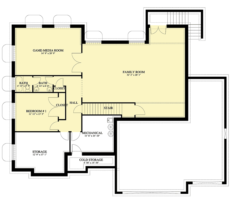 Plan 61326UT: Superb Ranch House Plan with Optional Lower Level - Floor Plan - Optional Lower Level - Ranch