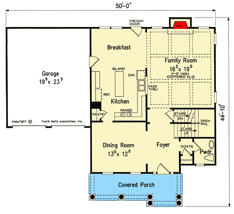 Plan 710139BTZ: Timeless Two-Story House Plan with Second-Level Sleeping Rooms - Floor Plan - Main Level - Country, Southern, Traditional