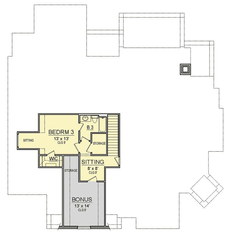 Plan 36567TX: 3-Bed European House Plan with Split Beds - Floor Plan - 2nd Floor - European, Traditional