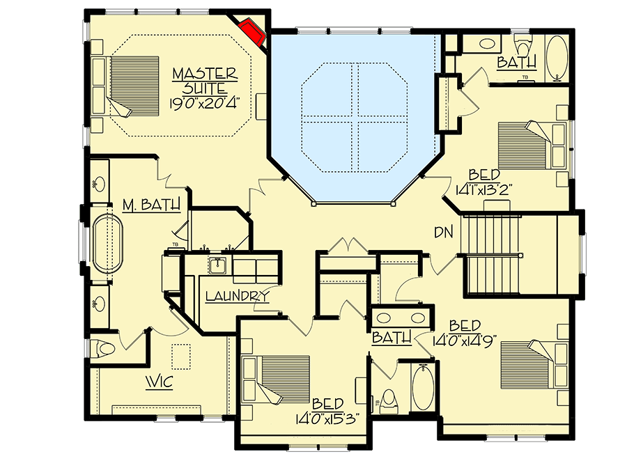 Plan 73427HS: Luxurious Craftsman House Plan with Optional Lower Level - Floor Plan - Second Level - Country, Craftsman, Mountain, New American, Northwest