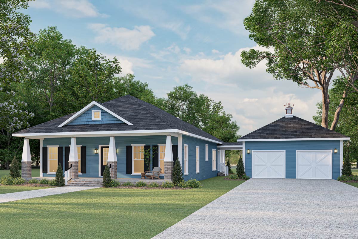 Craftsman One Story House Plans Screened Porch