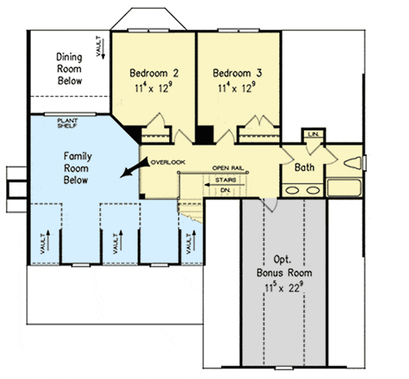 Plan 710272BTZ: 3-Bed House Plan with Two Cheery Dormers - Floor Plan - 2nd Floor - Country, Southern, Traditional