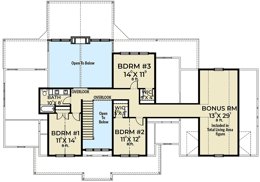 Plan 280053JWD: Contemporary Country House Plan with First-floor Master - Floor Plan - 2nd Floor - Country, Craftsman, Farmhouse