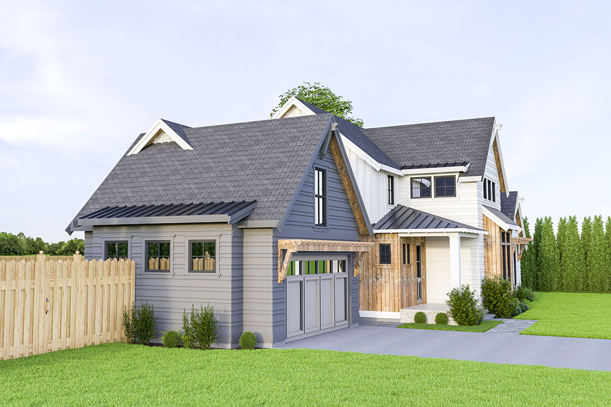 3-Bed Modern Farmhouse Plan with Breezeway Attached Garage - 280057JWD ...